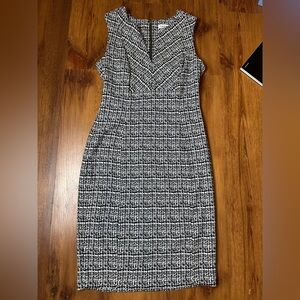 Calvin Klein Black and White Midi Dress